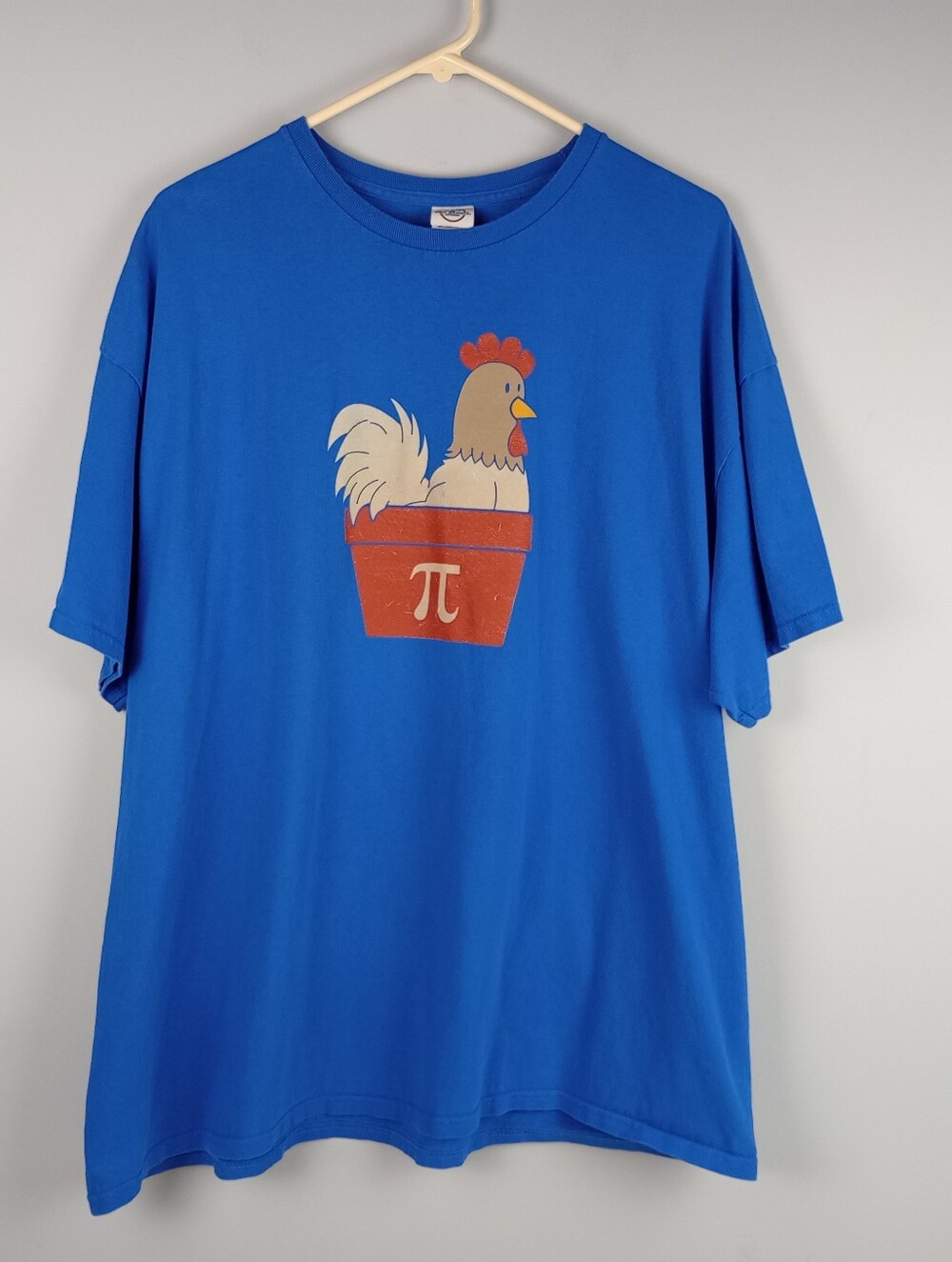 Delta Pro Weight Mens 3XL Blue Chicken Pot Pi Short Sleeve Graphic Tshirt